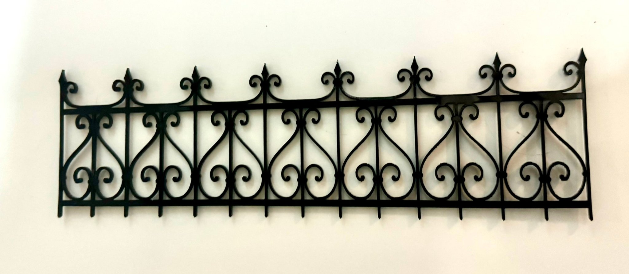 1:12 Scale Wrought Iron Style Fence, image size:2048x894