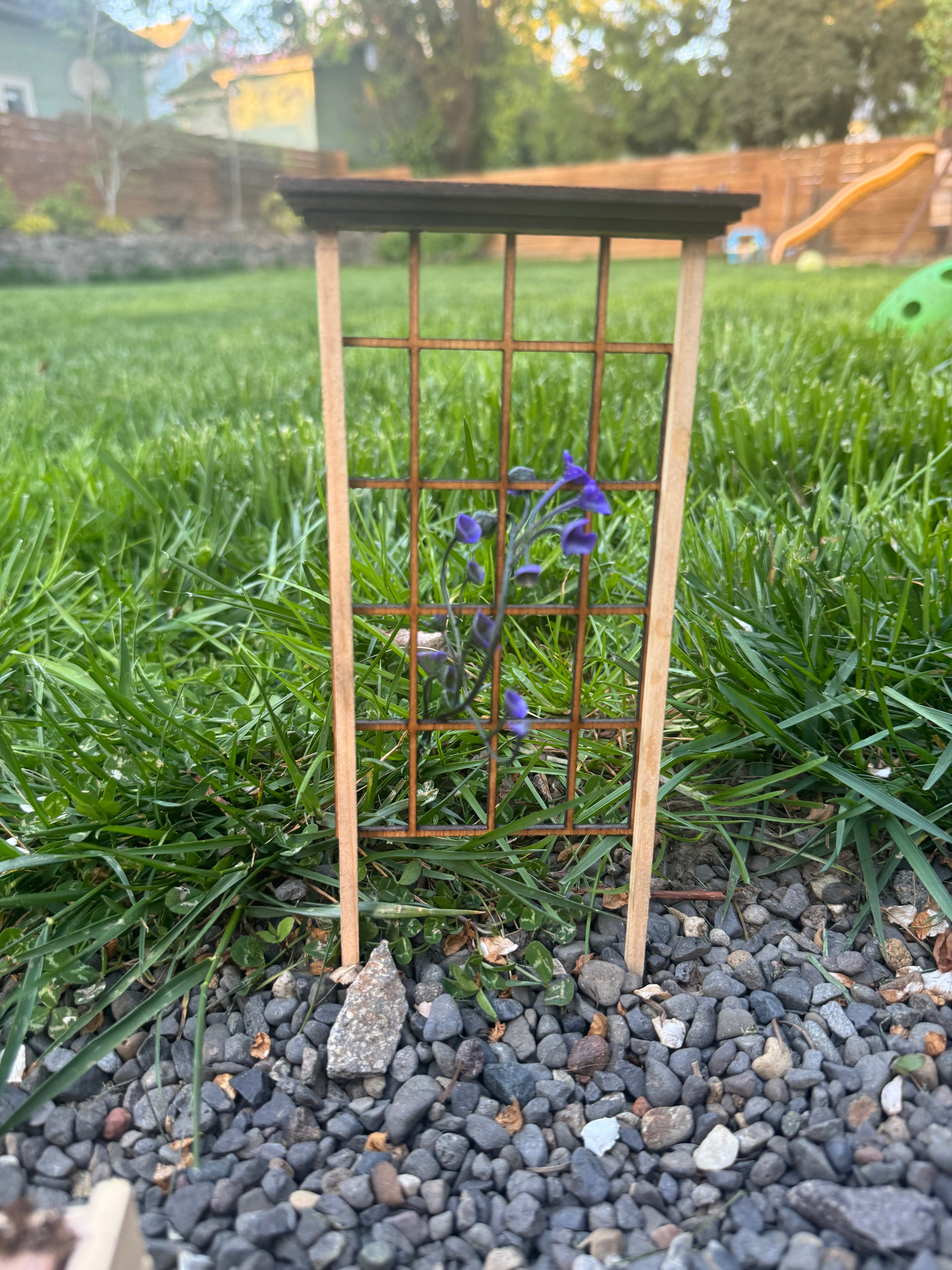 mini wooden trellis 1:12 Scale Mission Style Garden Trellis