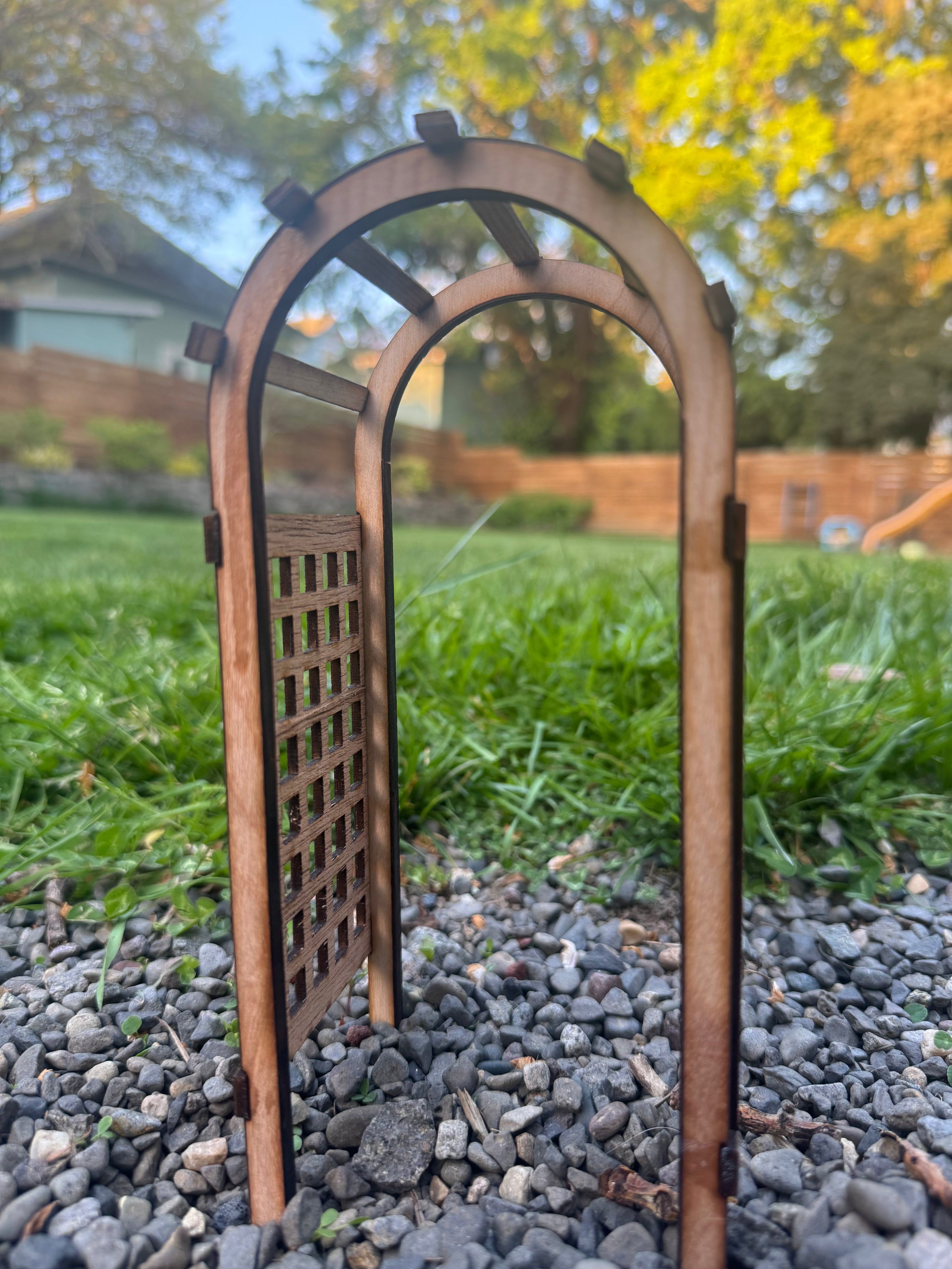 wood garden trellis arch 1:12 Scale Arch Garden Trellis