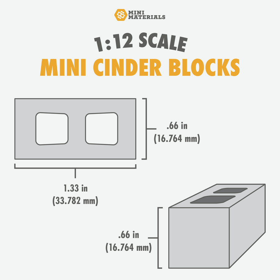 1:12 Scale Mini Cinder Blocks (300pk) - Mini Materials