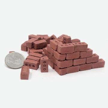 1:12 Scale Mini Red Bricks (50pk) - Mini Materials