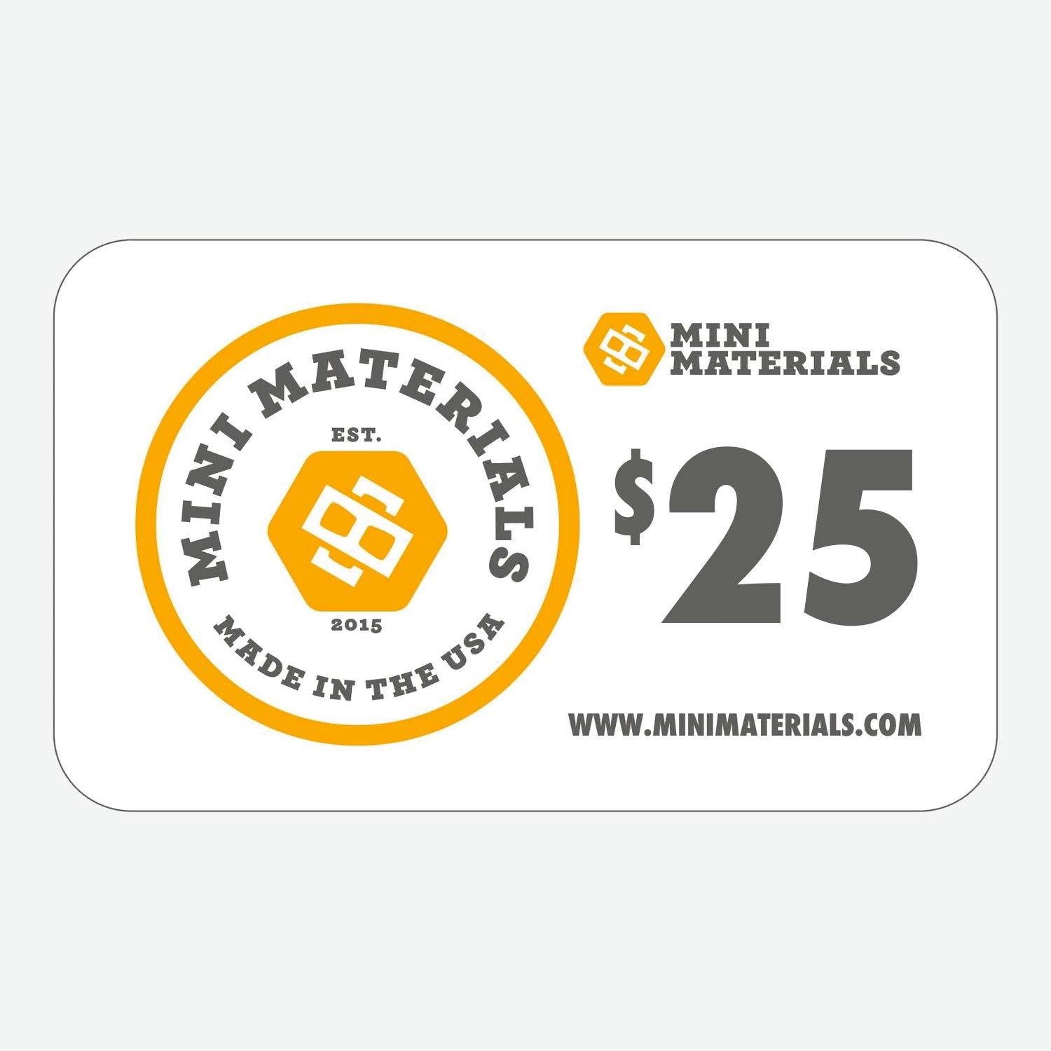 Mini Materials Gift Card 10 500
