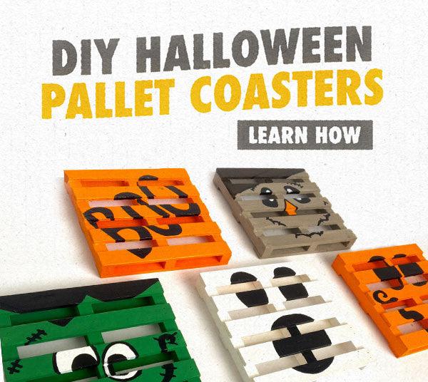Decorate your Wood Pallet Coasters for Halloween! - Mini Materials