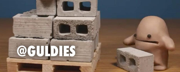 Miniature Cinder Block Stop Motion with Guldies - Mini Materials