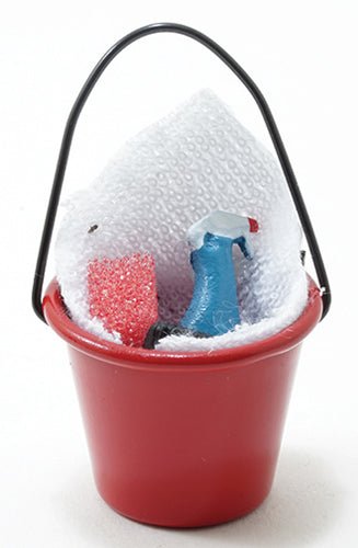 1:12 Bucket with Scrub Brush, Cleaner & Sponge - Mini Materials