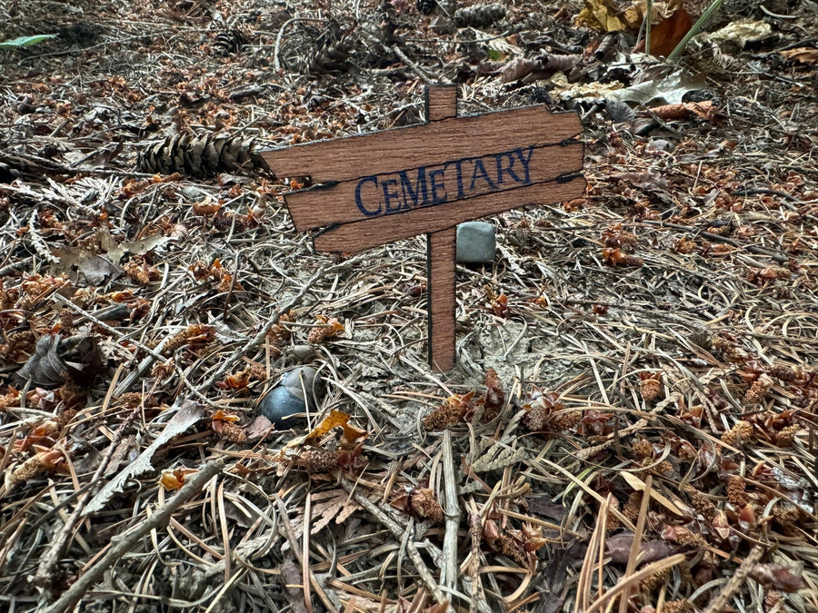 Mini Cemetary Rip Sign 1:12 Scale Wooden Sign Cemetery – Mini Materials