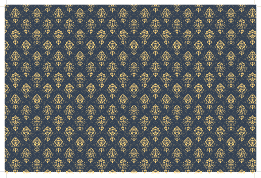 Black and Yellow Damascus Wallpaper - Mini Materials