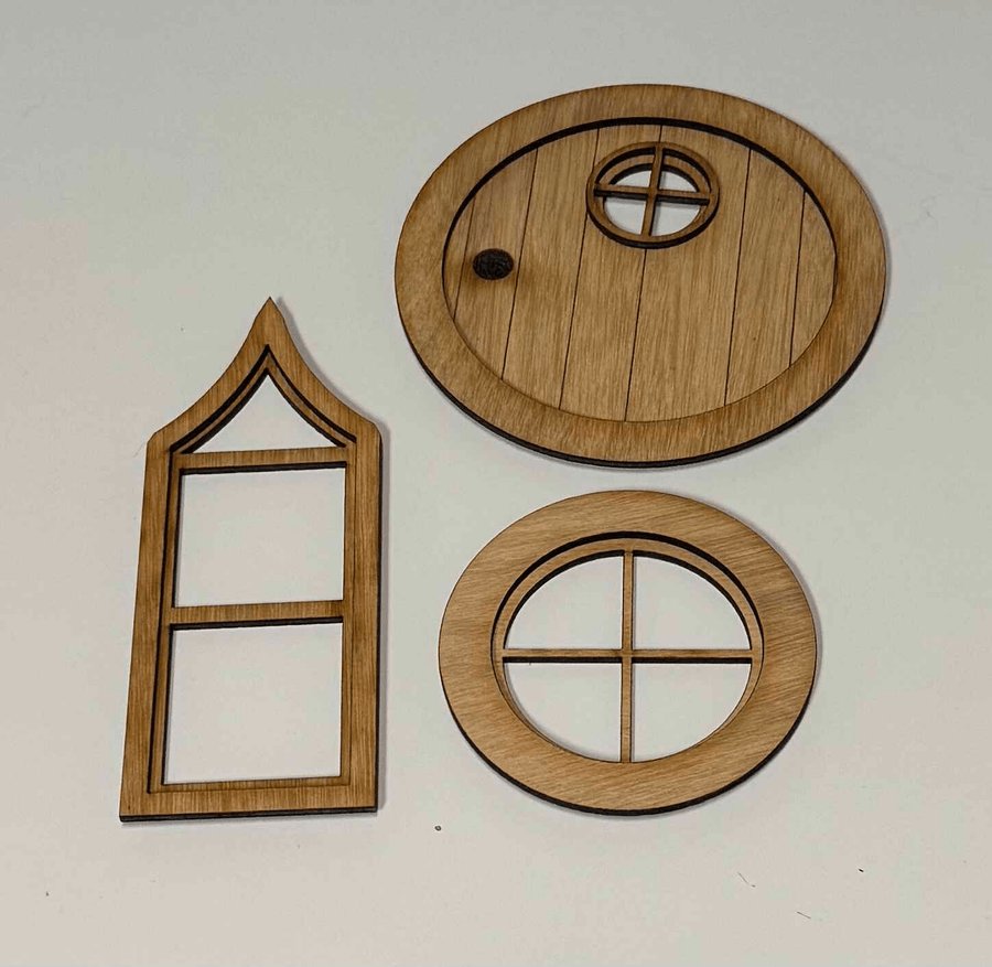 Classic Fairy Garden Kit with Round Doors and Two Windows - Mini Materials