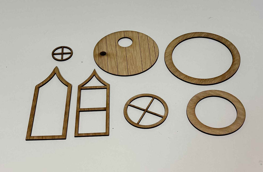 Classic Fairy Garden Kit with Round Doors and Two Windows - Mini Materials