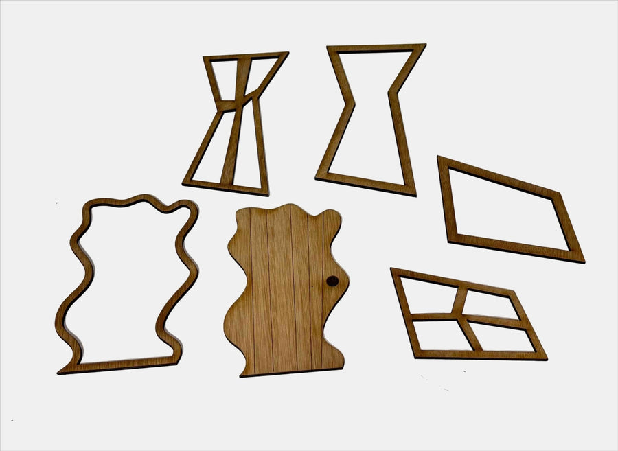 Crooked Fairy Garden Kit with Curvy Doors and Two Windows - Mini Materials