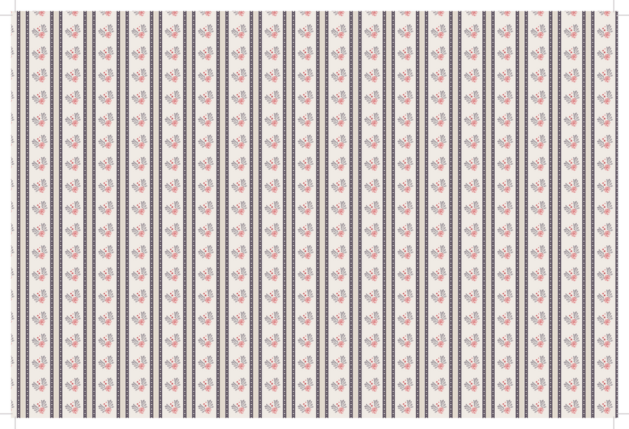 Floral Stripe Wallpaper - Mini Materials