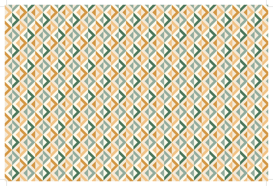 Green and Yellow Square Patterned Wallpaper - Mini Materials