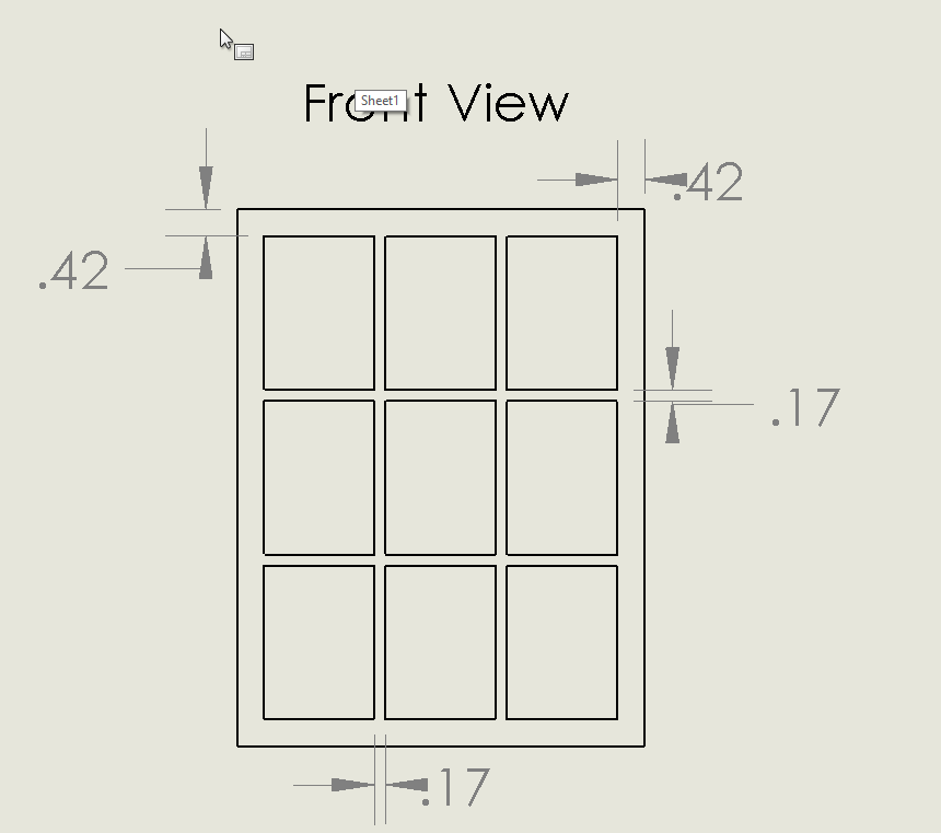Nine Pane Window Brown (Max Dimensions 6