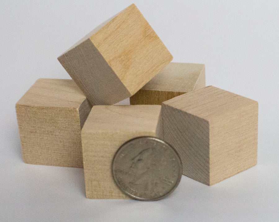 Wooden Cube - 1 inch (5 pack) - Mini Materials
