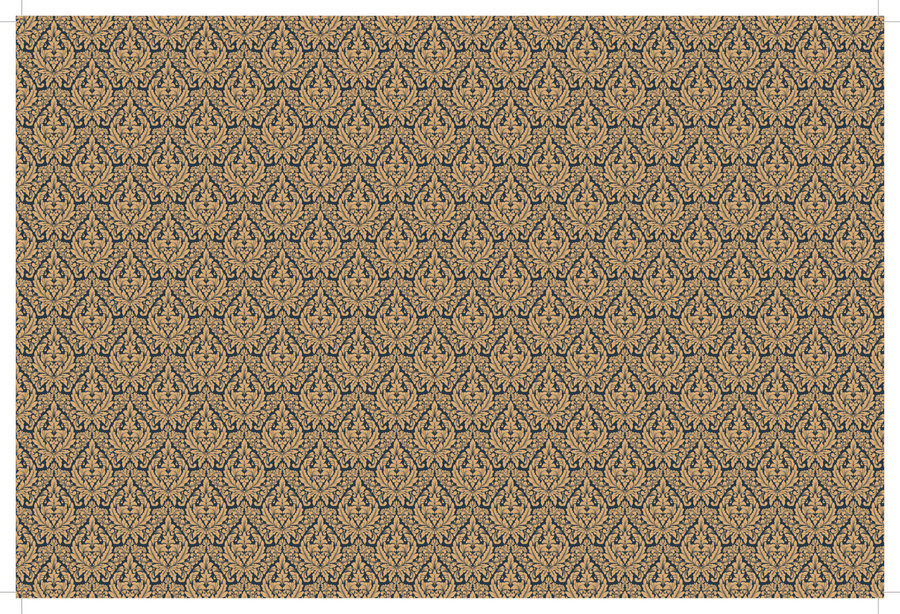 Yellow and Black Damascus Wallpaper - Mini Materials