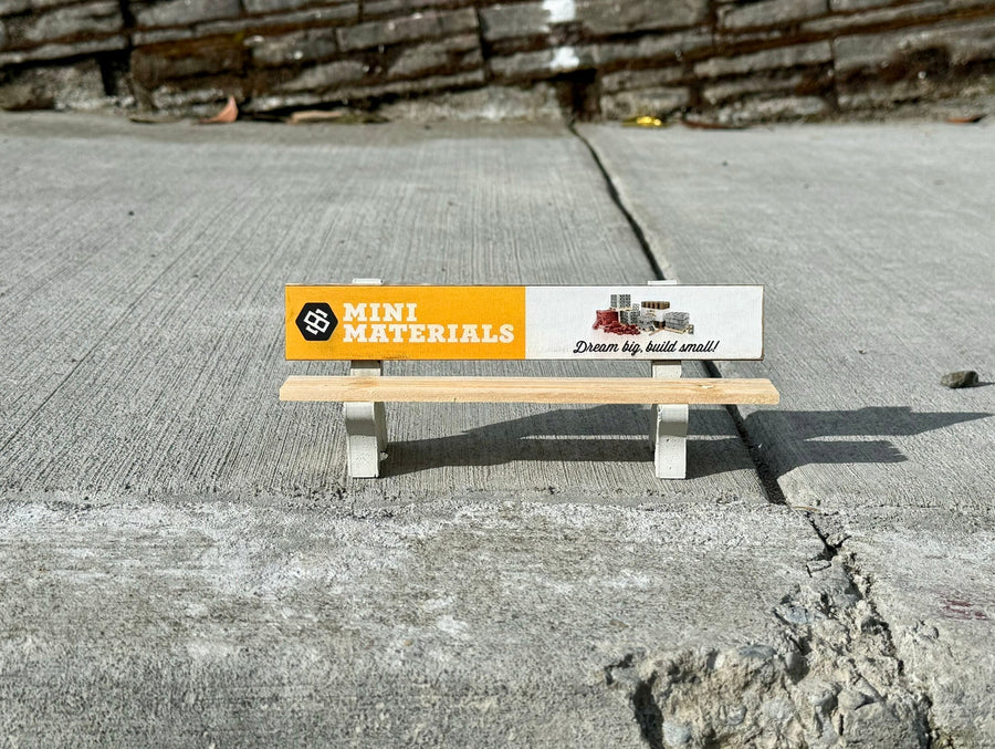 1:12 Scale Billboard Bench - Mini Materials