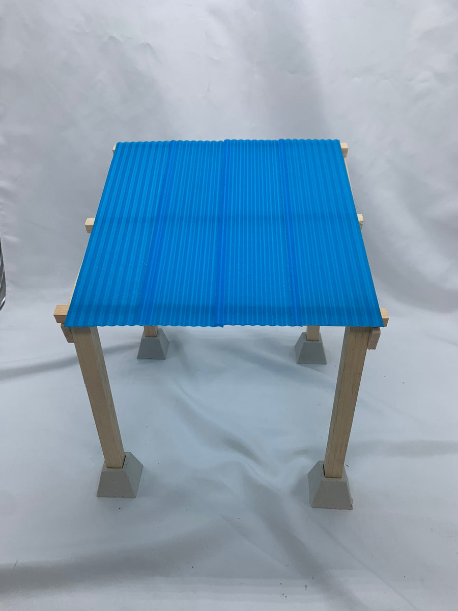 1:12 Scale Corrugated Blue Plastic Roof and Siding Panel - Mini Materials