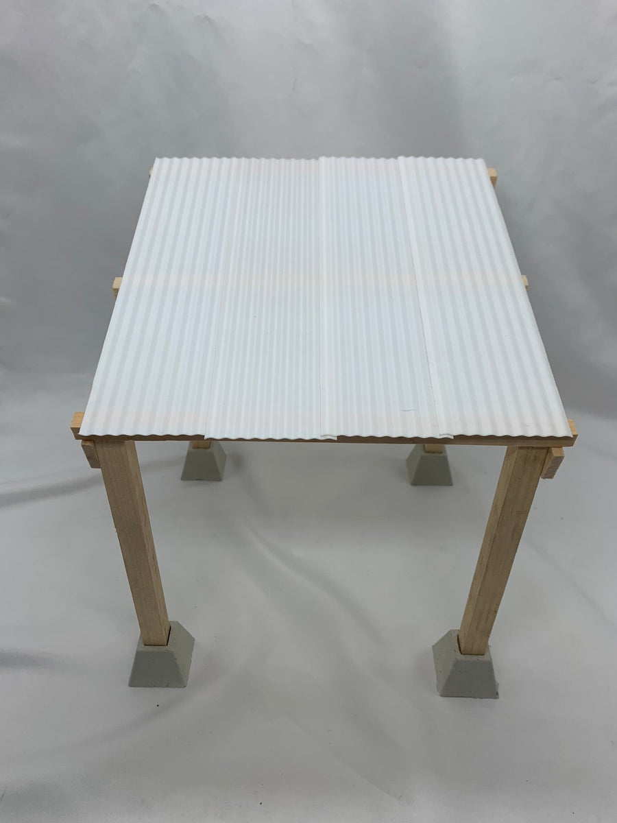 1:12 Scale Corrugated White Plastic Roof and Siding Panel - Mini Materials