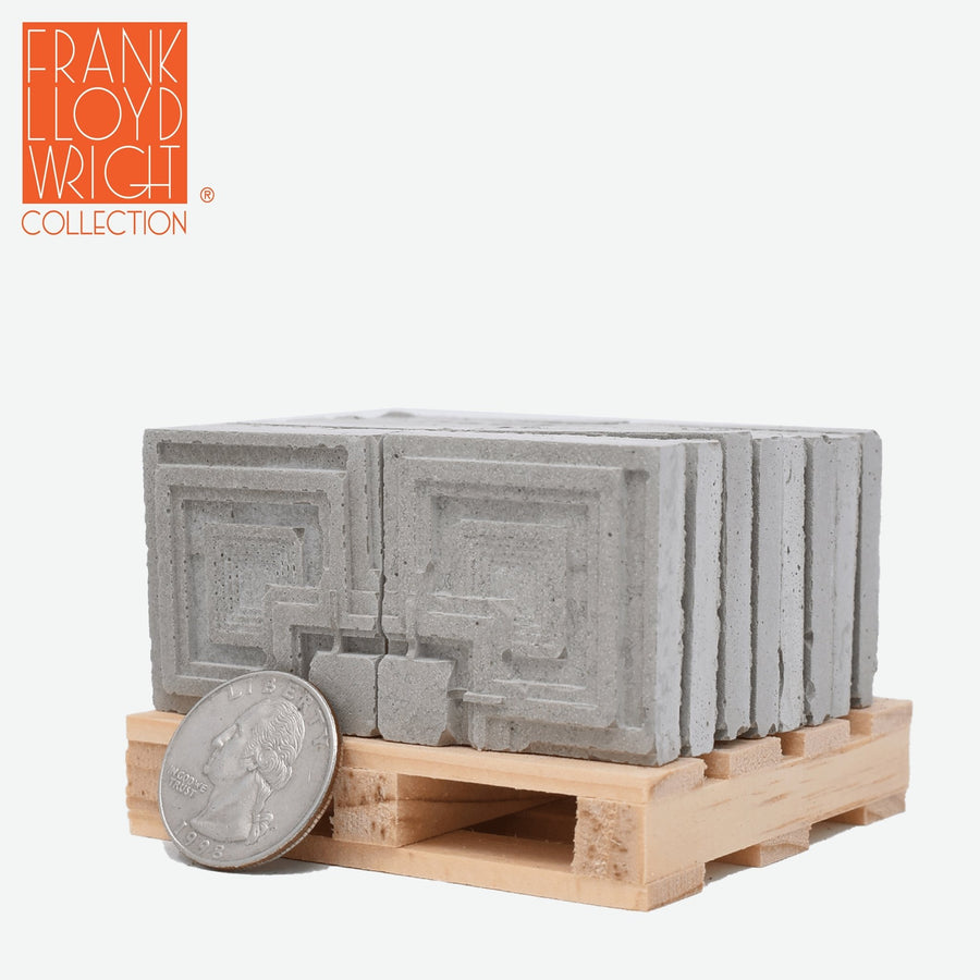 1:12 Scale Ennis Concrete Textile Blocks (16pk) - Frank Lloyd Wright Collection - Mini Materials