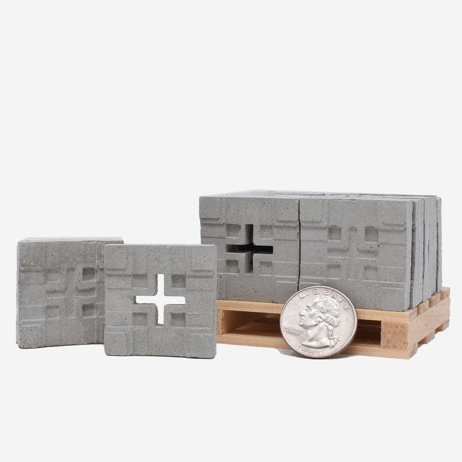 1:12 Scale Frank Lloyd Wright Textile Blocks- Box Set (Four 16pk) - Mini Materials