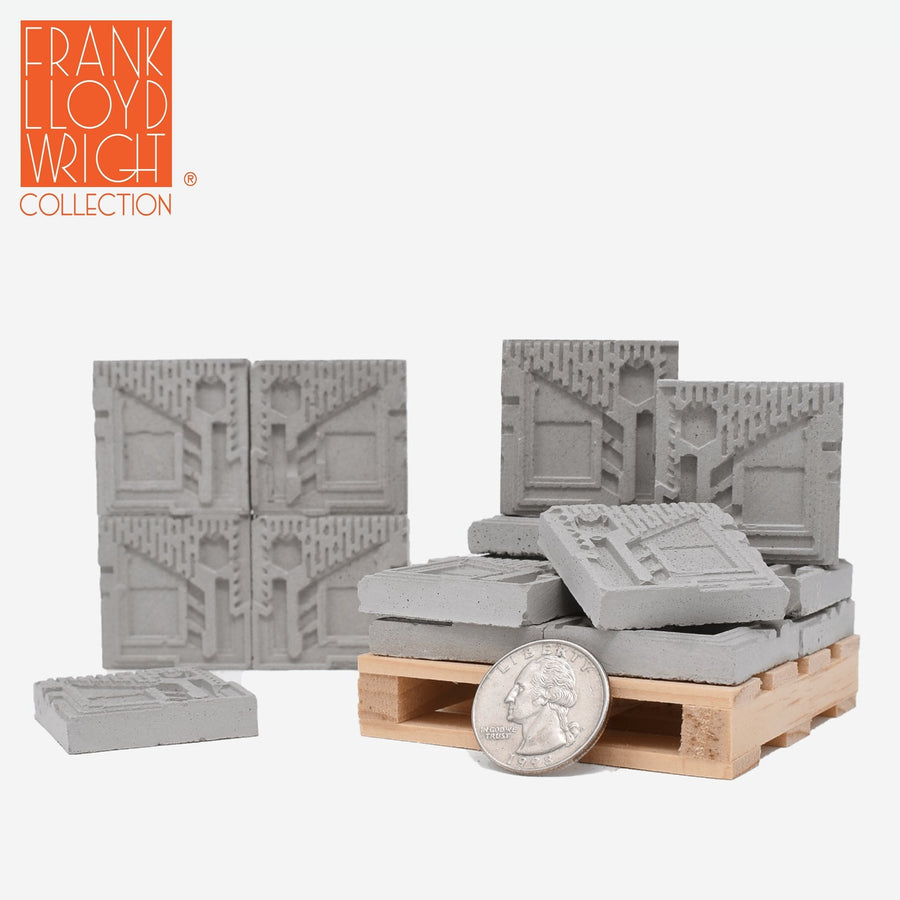 1:12 Scale Freeman Concrete Textile Blocks (16pk) - Frank Lloyd Wright Collection - Mini Materials