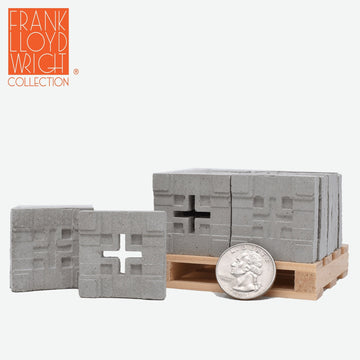 1:12 Scale Millard Concrete Textile Blocks (16pk) - Frank Lloyd Wright Collection - Mini Materials