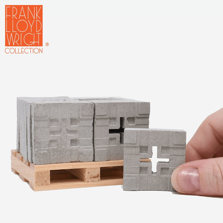 1:12 Scale Millard Concrete Textile Blocks (16pk) - Frank Lloyd Wright Collection - Mini Materials