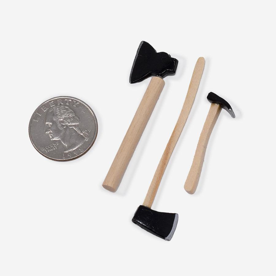 1:12 Scale Mini Axe Set (3pk) - Mini Materials