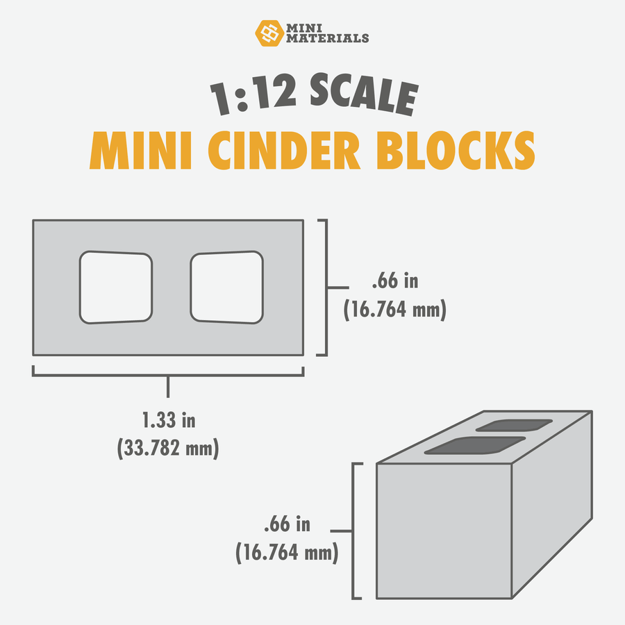 1:12 Scale Mini Cinder Block Mold - Mini Materials