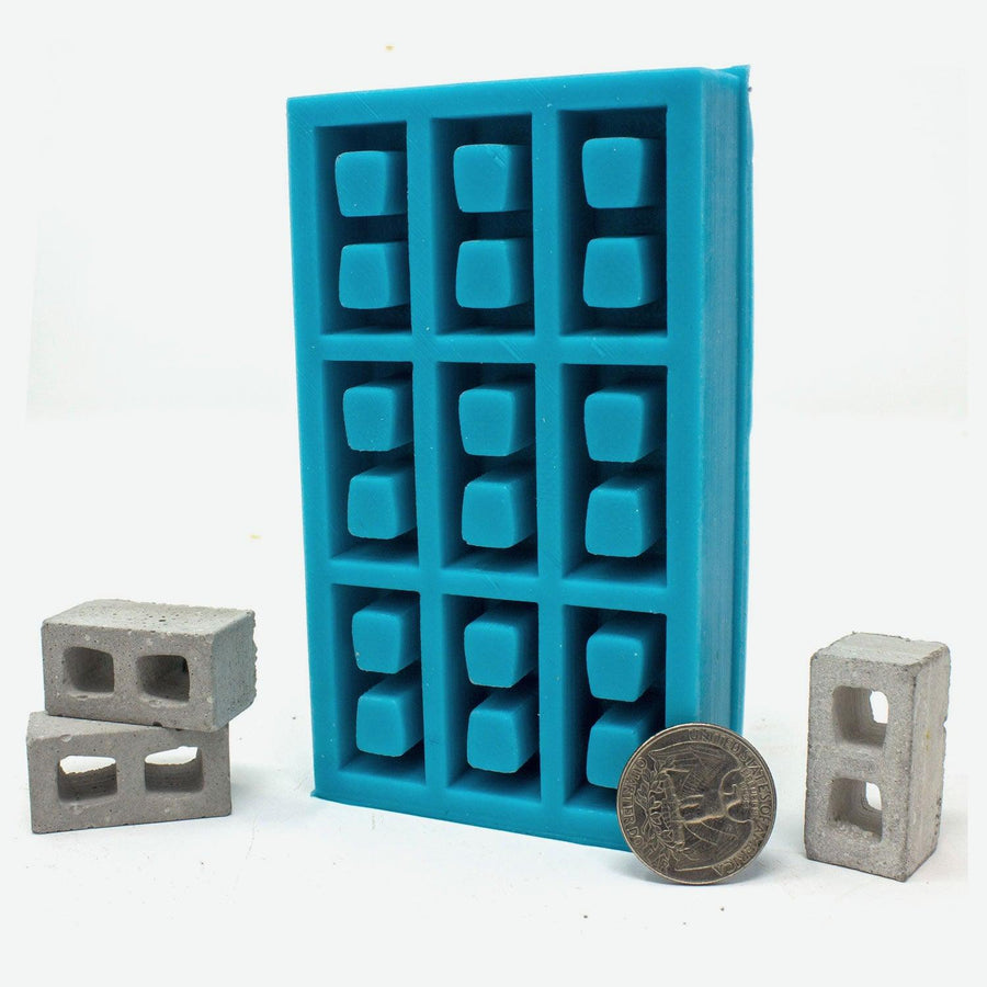 1:12 Scale Mini Cinder Block Mold - Mini Materials