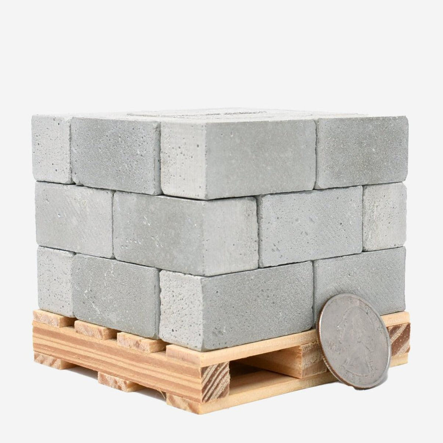 1:12 Scale Mini Construct-A-Block Concrete Blocks on Pallet (24pk) - Mini Materials