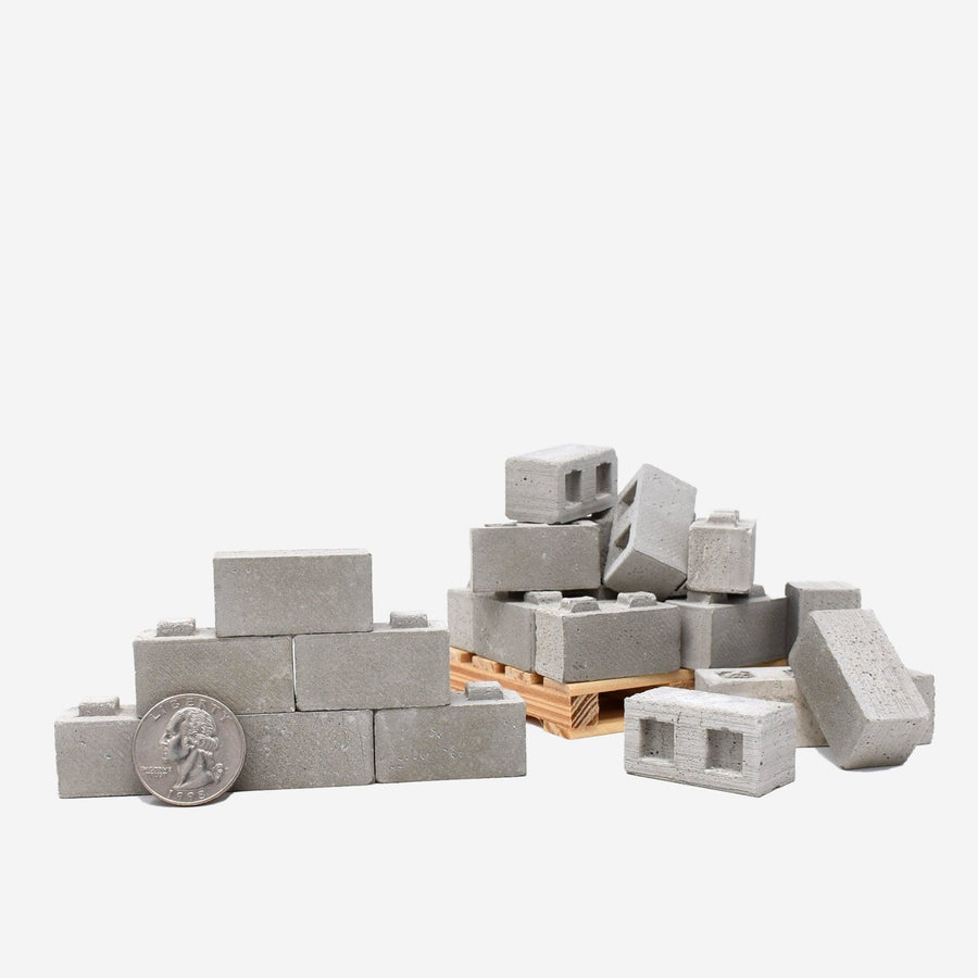 1:12 Scale Mini Construct-A-Block Concrete Blocks on Pallet (24pk) - Mini Materials