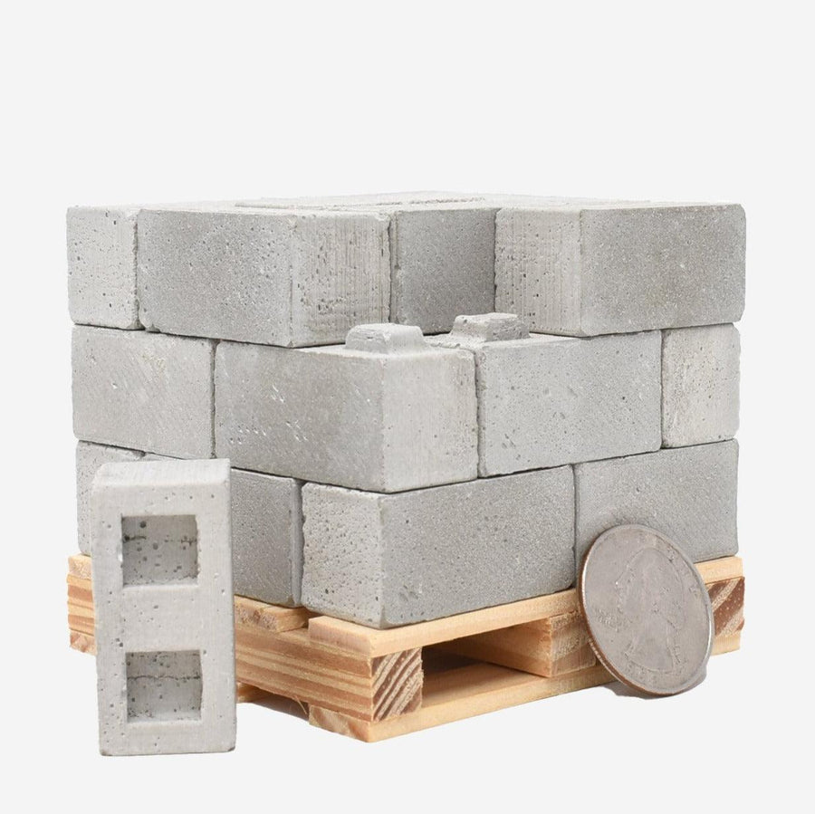 1:12 Scale Mini Construct-A-Block Concrete Blocks on Pallet (24pk) - Mini Materials