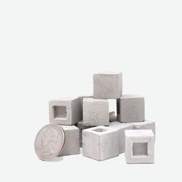 1:12 Scale Mini Construct-A-Block Half Concrete Blocks (15pk) - Tops - Mini Materials