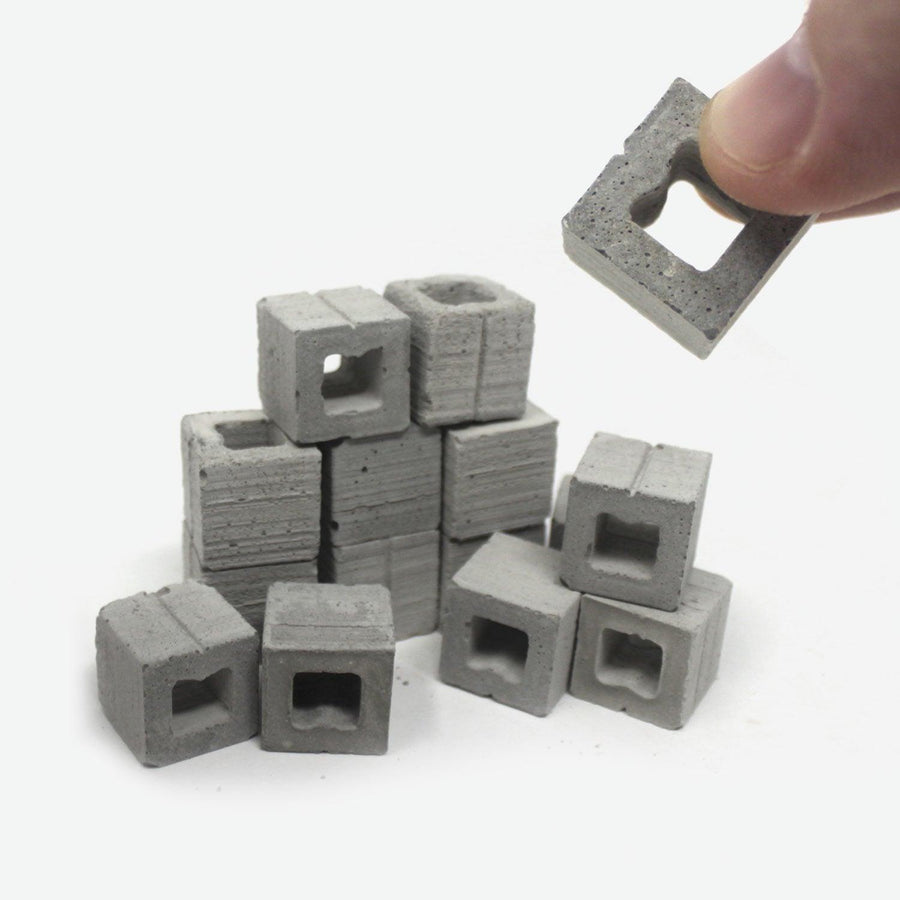 Mini Cinder Blocks, 24 Pack, 1/12 Scale