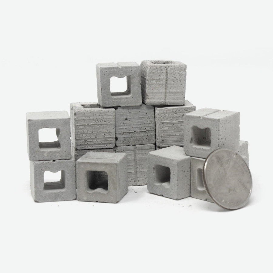 1:12 Scale Mini Half Cinder Blocks (15pk) - Mini Materials