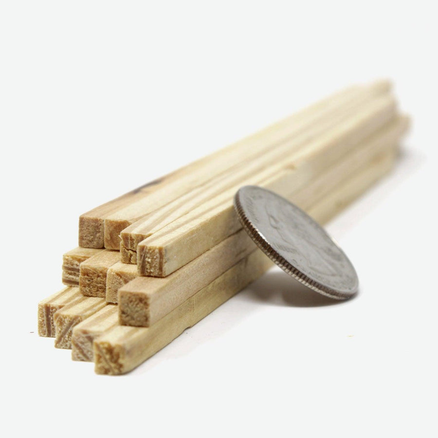 1:12 Scale Mini Lumber - 2x2x12 (Dozen) - Mini Materials