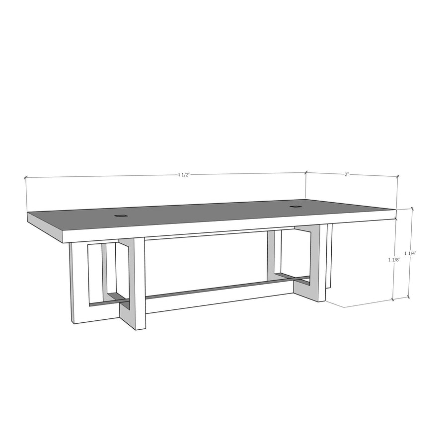 1:12 Scale Mini Modern Coffee Table (Basswood) - Mini Materials