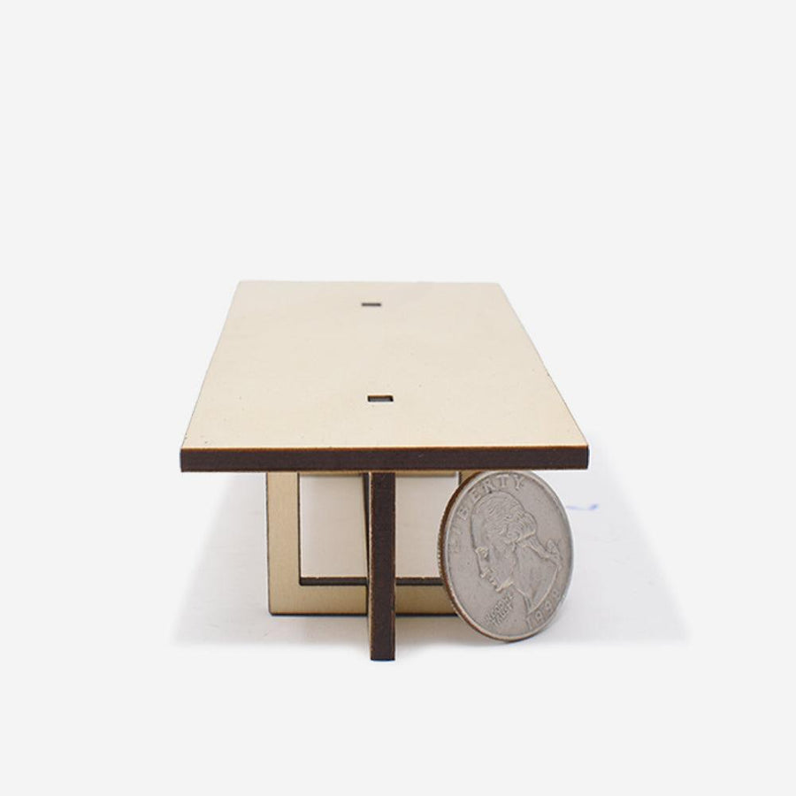 1:12 Scale Mini Modern Coffee Table (Basswood) - Mini Materials
