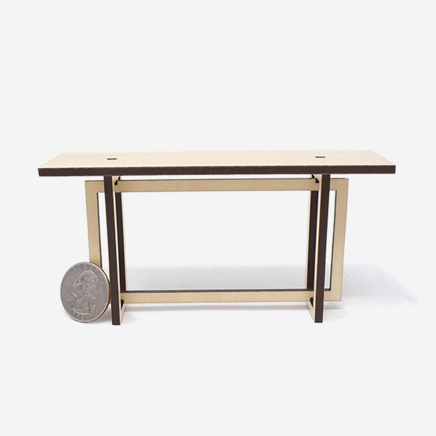 1:12 Scale Mini Modern Console Table (Basswood) - Mini Materials