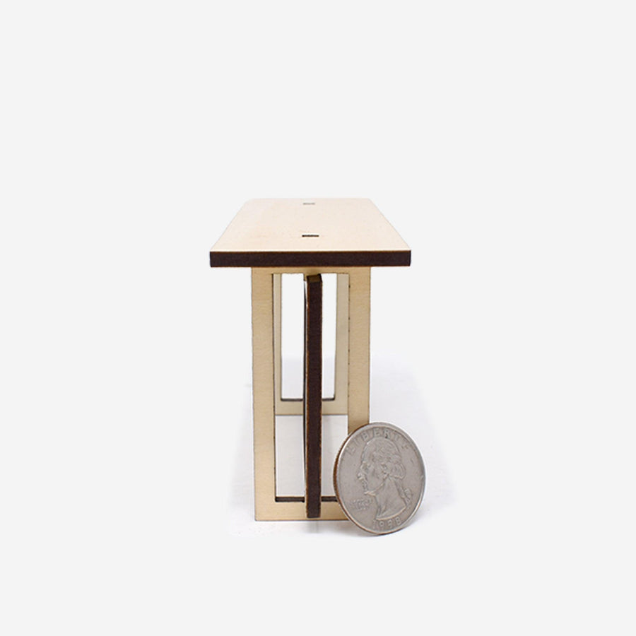 1:12 Scale Mini Modern Console Table (Basswood) - Mini Materials