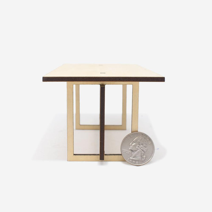 1:12 Scale Mini Modern Dining Table (Basswood) - Mini Materials
