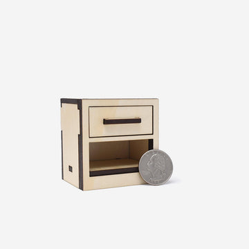 1:12 Scale Mini Modern Nightstand (Basswood) - Mini Materials