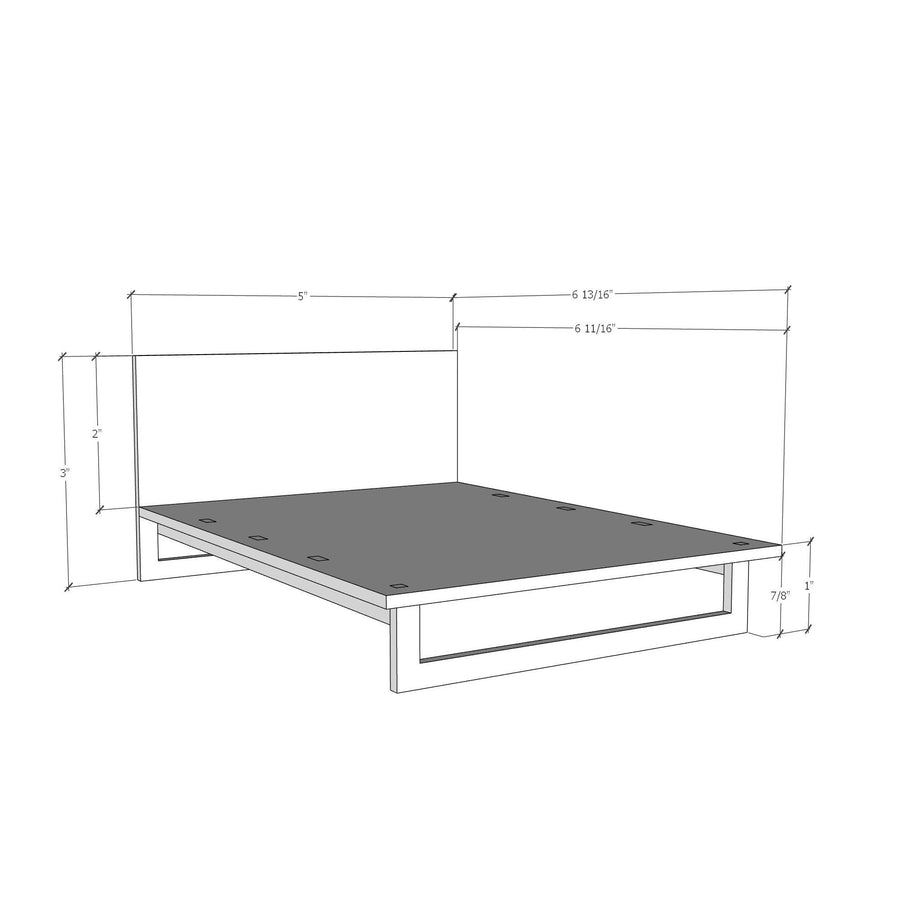 1:12 Scale Mini Modern Platform Bed (Basswood) - Mini Materials
