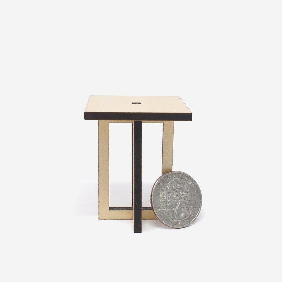 1:12 Scale Mini Modern Side Table (Basswood) – Mini Materials