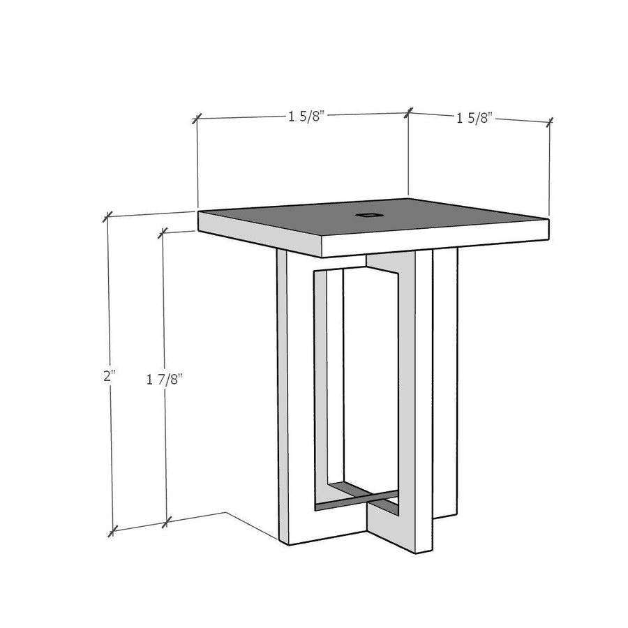 1:12 Scale Mini Modern Side Table (Basswood) - Mini Materials