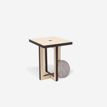 1:12 Scale Mini Modern Side Table (Basswood) - Mini Materials