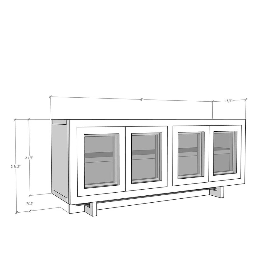 1:12 Scale Mini Modern Sideboard (Basswood) - Mini Materials