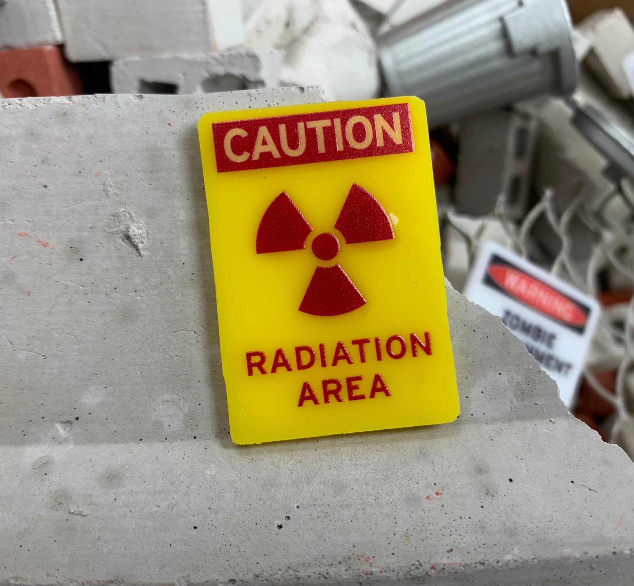 Mini Radiation Sticker 1:24 Scale Mini Radiation Area Sign – Mini Materials