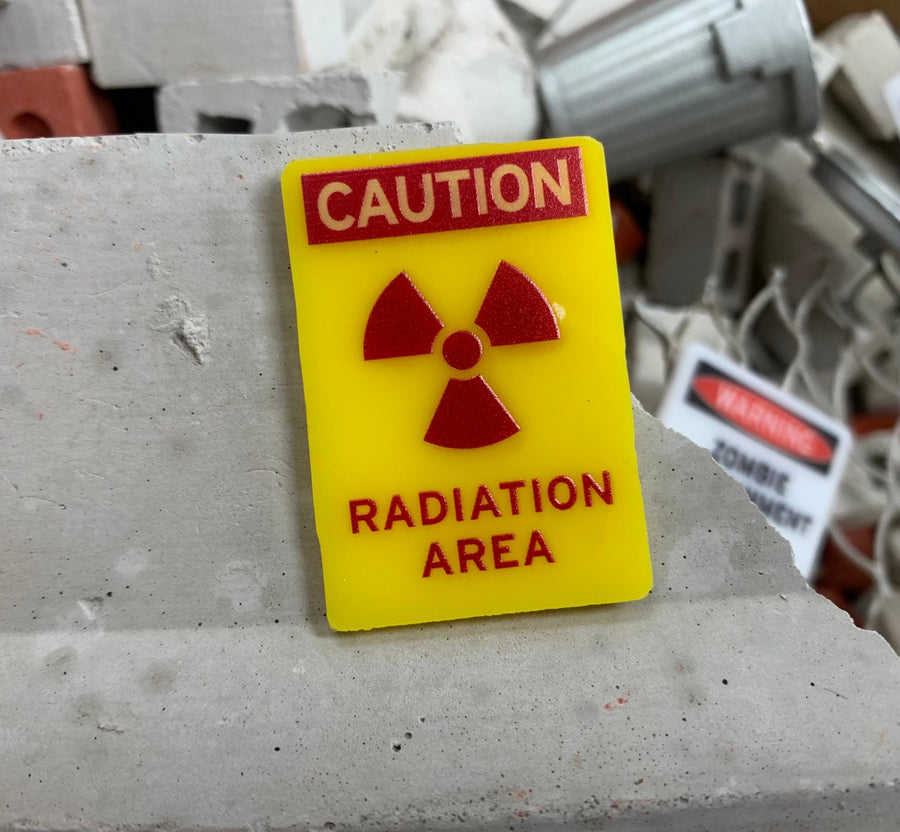 1:12 Scale Mini Radiation Area Sign - Mini Materials